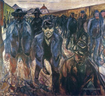 travailleurs sur le chemin du retour 1915 Edvard Munch Peinture à l'huile